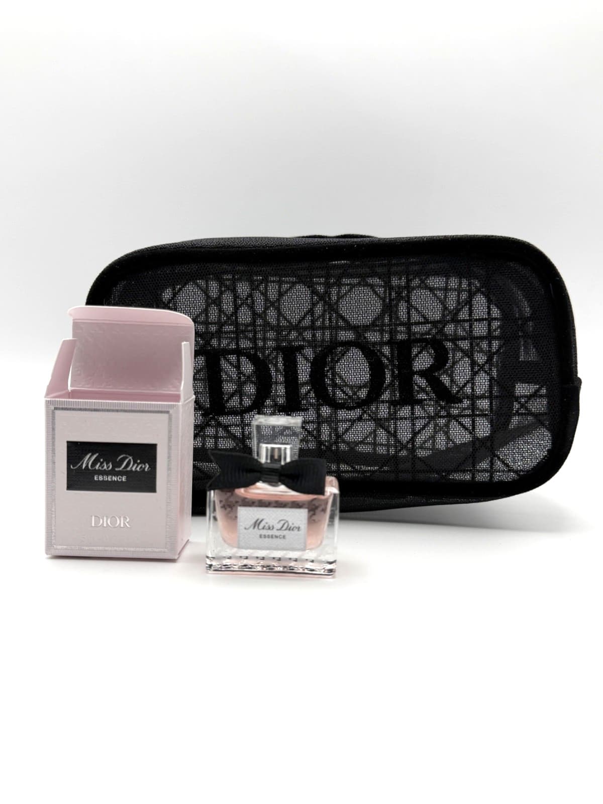 Christian Dior Beauty Black Mesh Cosmetic Pouch –Gift  Purchase – New in Box