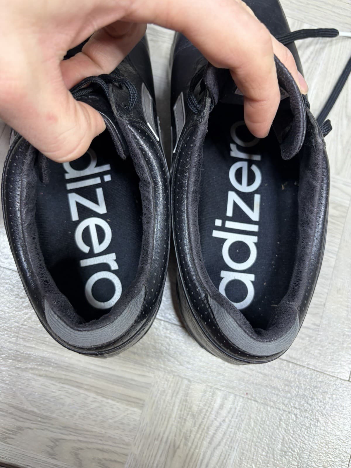 Adidas Adizero Tour Men's 8.5 Black Leather Lace Up Golf Shoes (674912) Cleats thumbnail 16