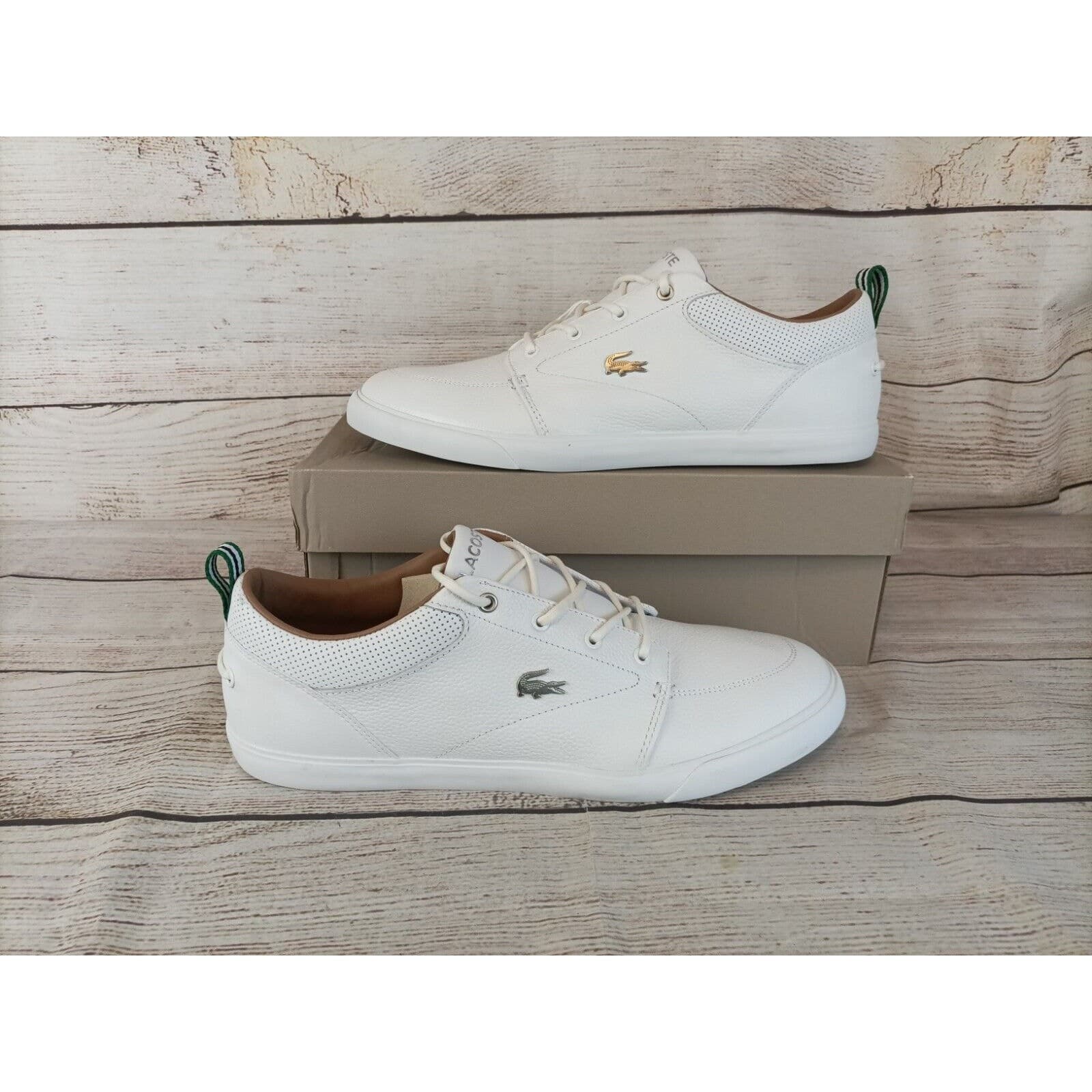 Lacoste Mens Sz 11.5 Bayliss 119 1 U Sneakers White Leather