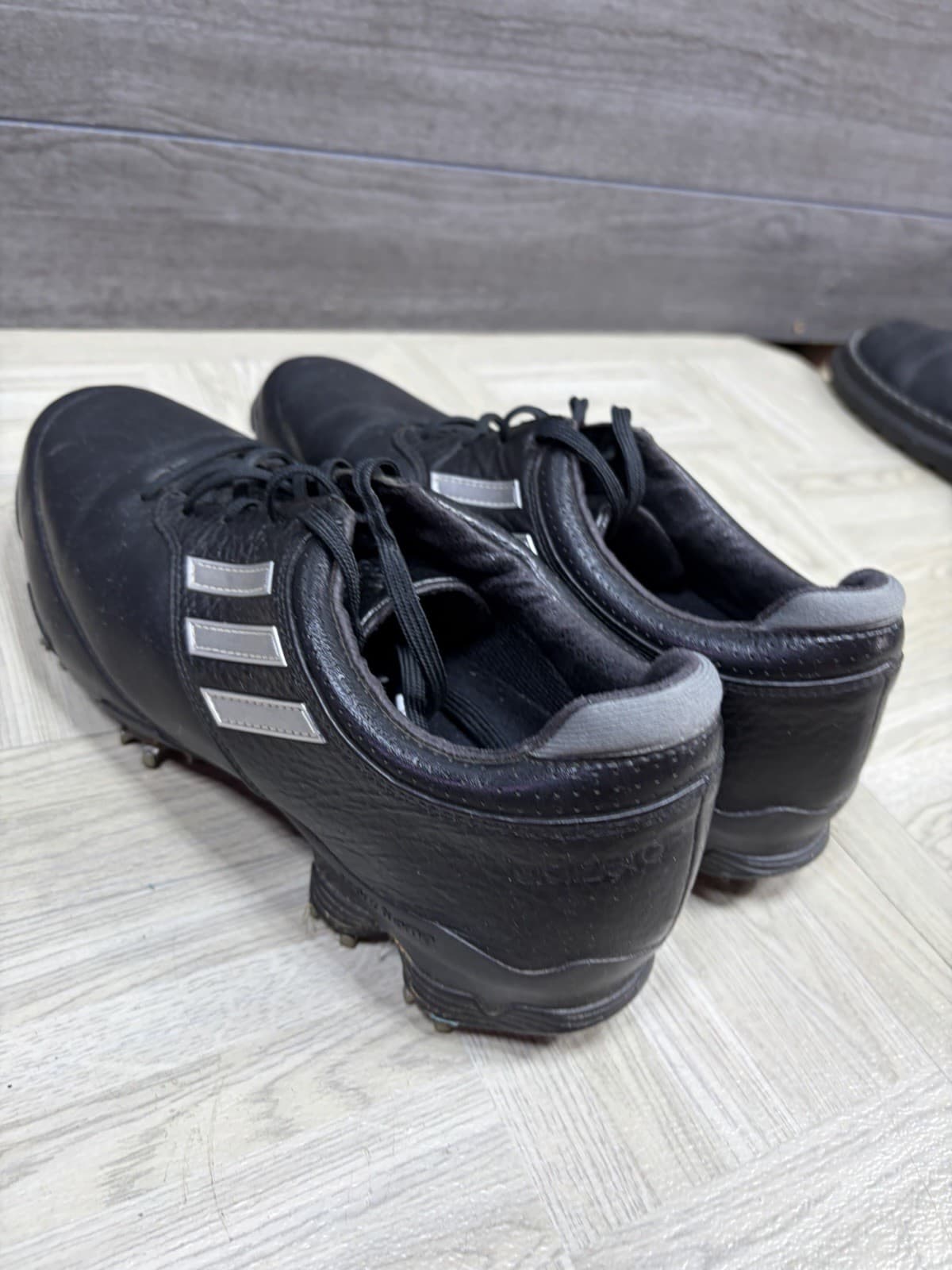 Adidas Adizero Tour Men's 8.5 Black Leather Lace Up Golf Shoes (674912) Cleats thumbnail 9