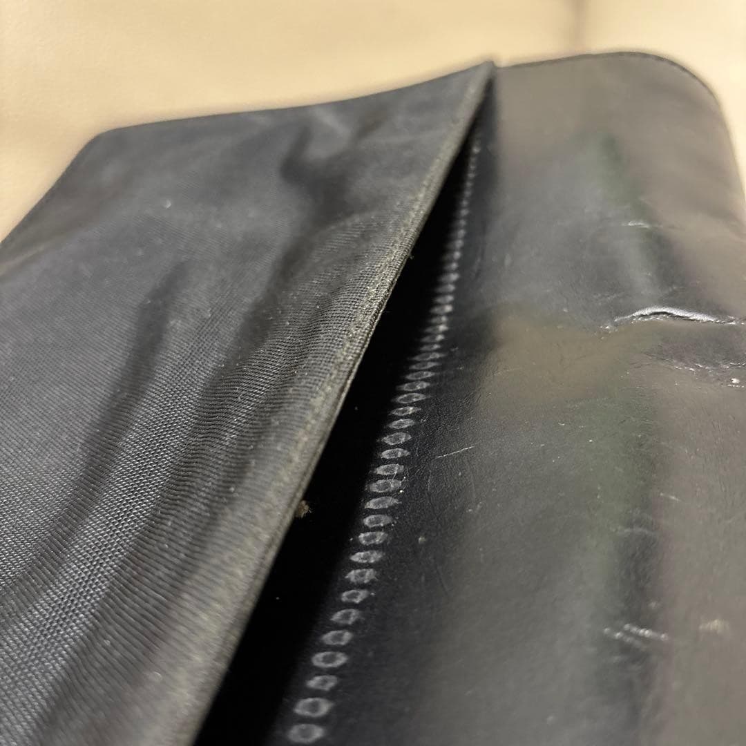 GUCCI Vintage 1990s Clutch Bag Pouch Leather Canvas Black Silver From Japan thumbnail 16