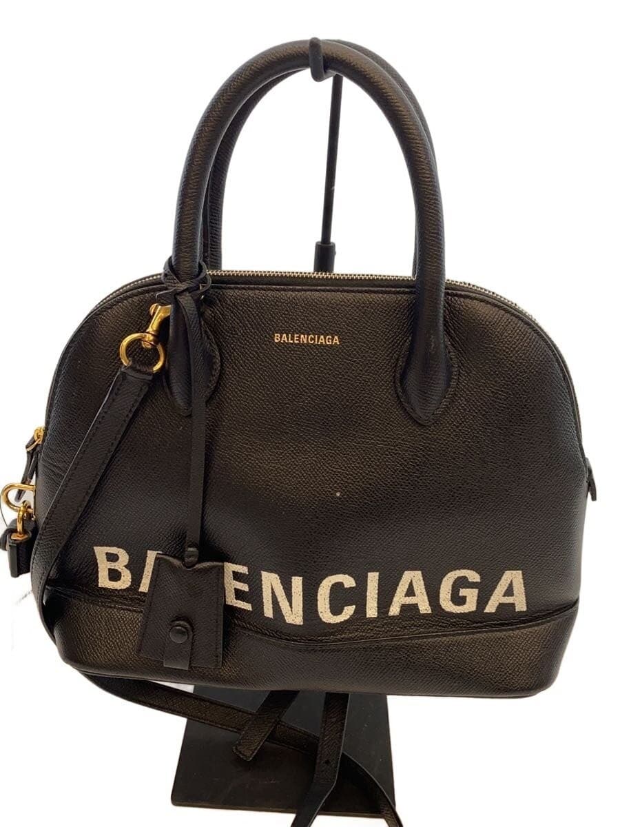 Balenciaga Black Leather Classic Style Handbag B18873 Women Auth From Japan RIN
