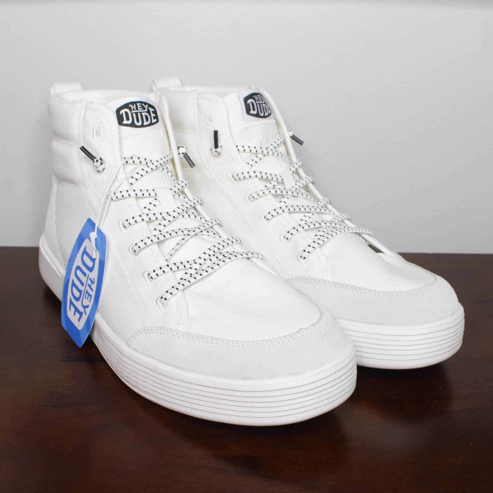 Hey Dude Cody Hi M Essentials-Up High Top Sneakers White/ Grey Men's Size 13 New