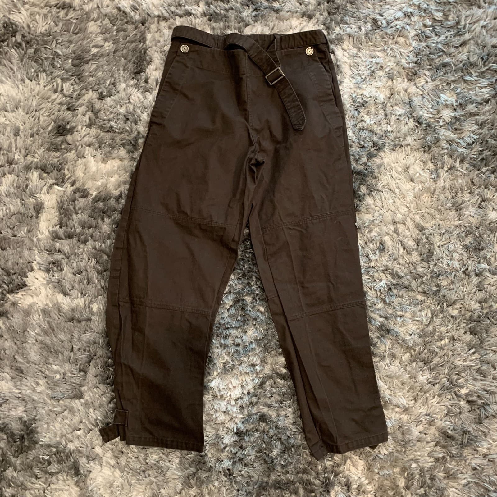 Zara SRPLS cargo Brown/Chocolate pants. Buttons, belts attached Size 31 No.4649
