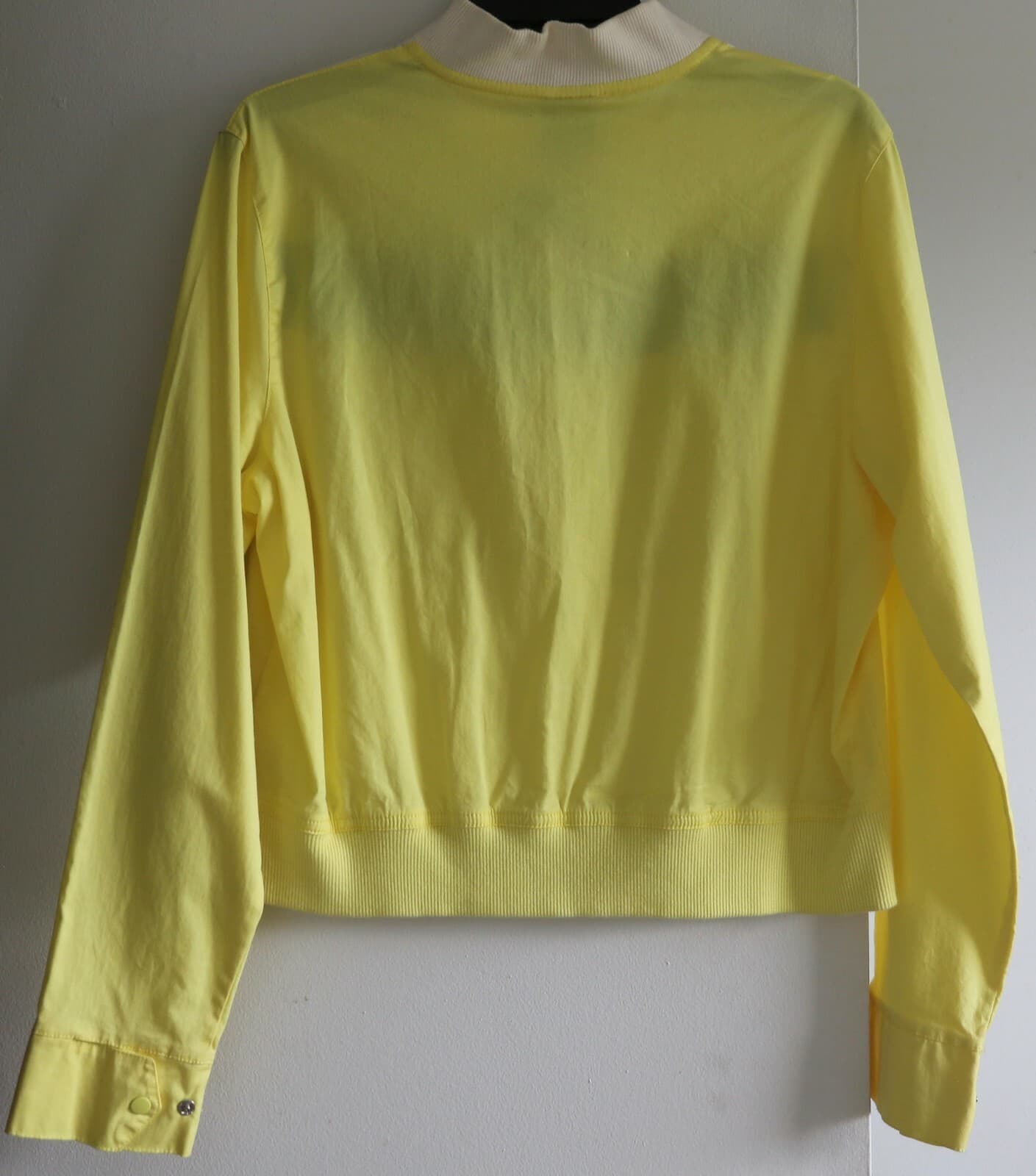 Nike Women`s Jacket Bomber L 12 14 Yellow White Cotton Zipper 2002 Vintage New thumbnail 6