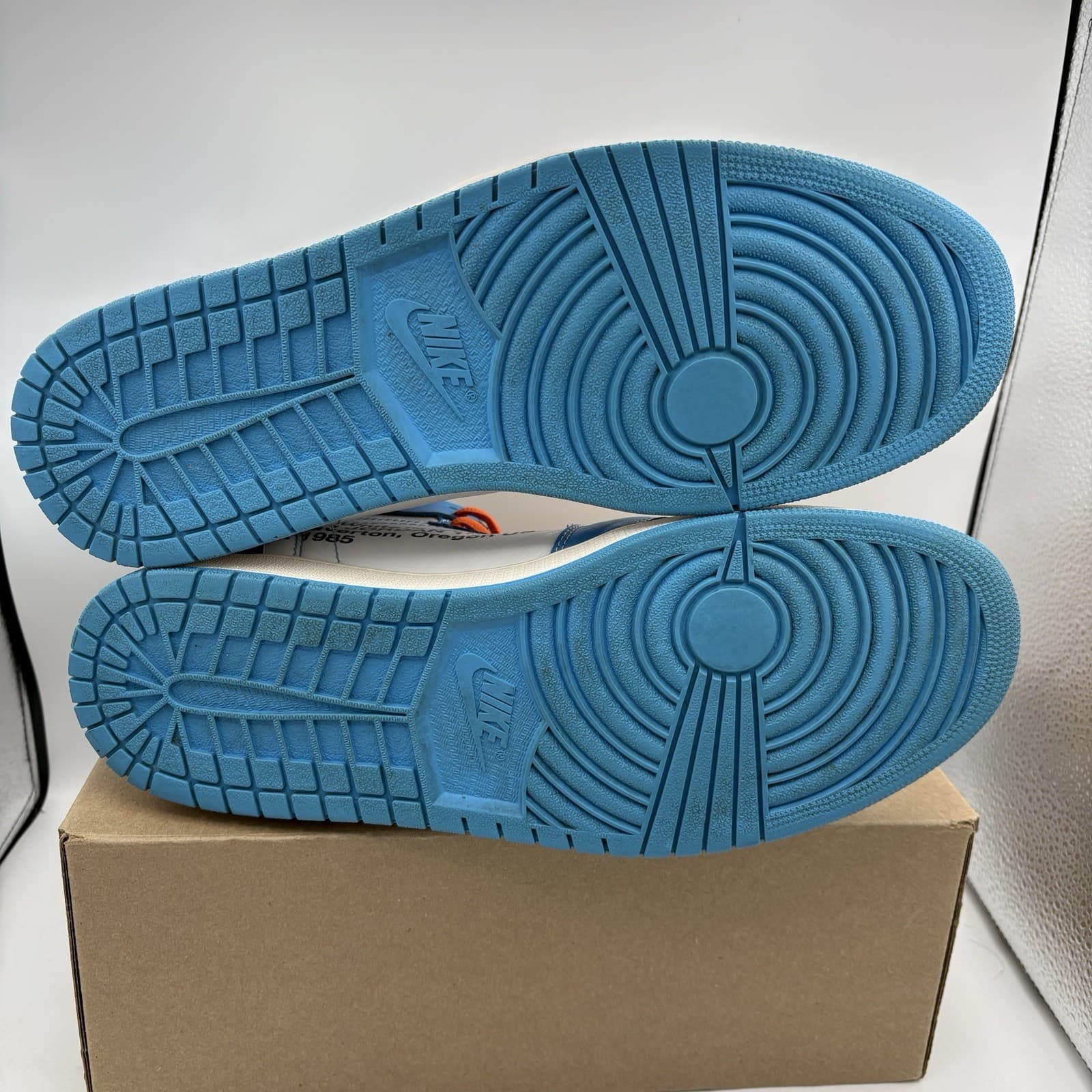 Nike Off White Air Jordan 1 High AQ0818-148 UNC North Carolina University Sz 14 thumbnail 9