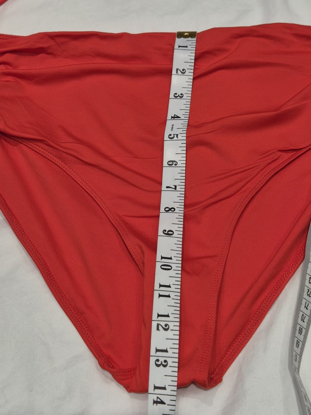 Zara Swimsuit Red One Shoulder Rushed Side Open Middle& Back Uk Large Bnwt thumbnail 8