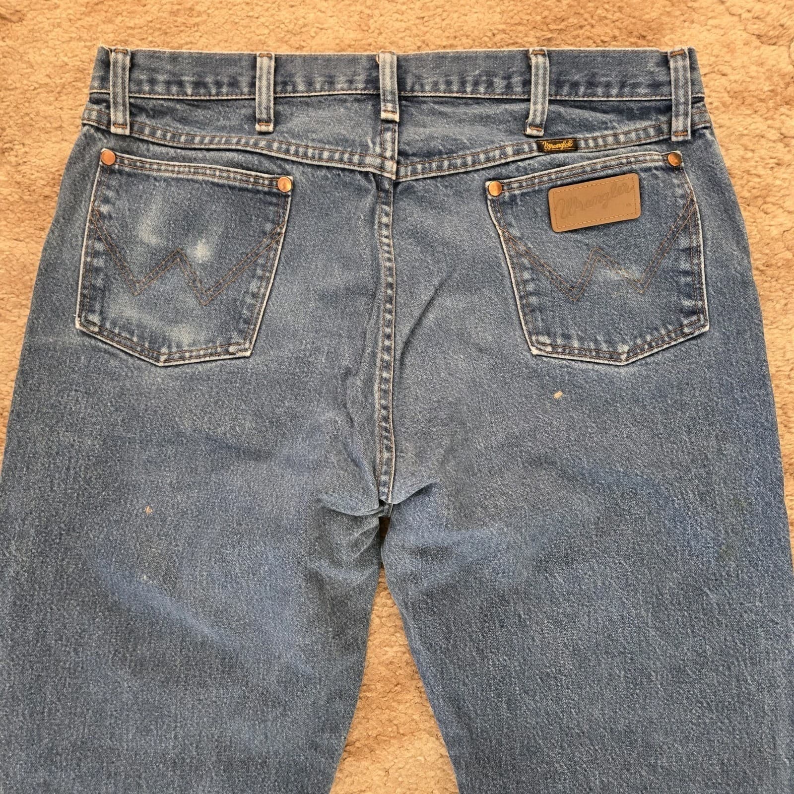 Wrangler Mens Cowboy Cut Original Fit 13MWZPW Distressed Denim Jeans Size 36x38 thumbnail 13