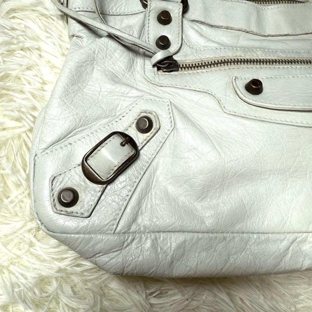 Balenciaga Shoulder Bag White Gray Auth From Japan RA thumbnail 24