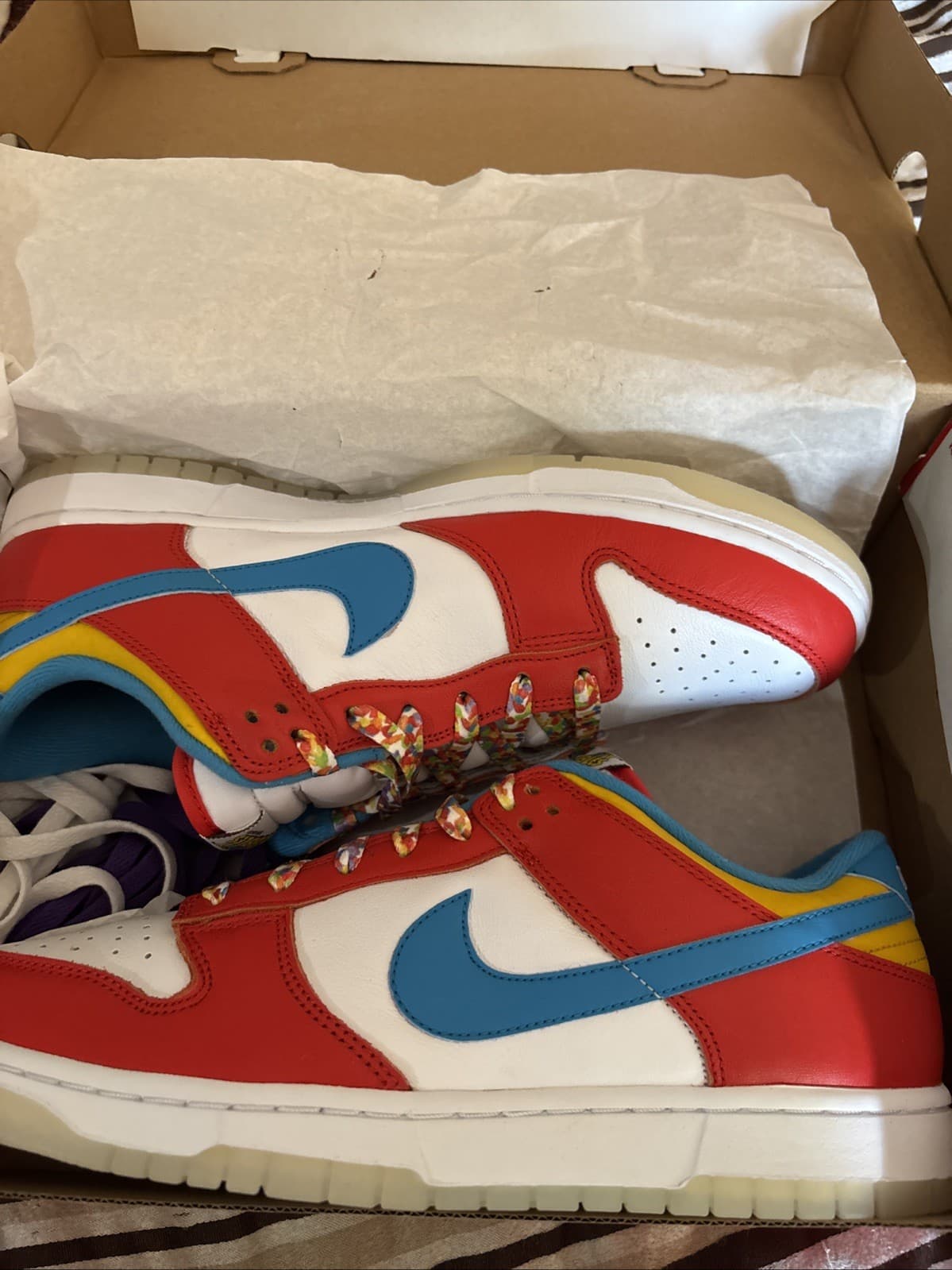 Nike Dunk Low x LeBron x Fruity Pebbles Red Size 10 New In Box Authenticated