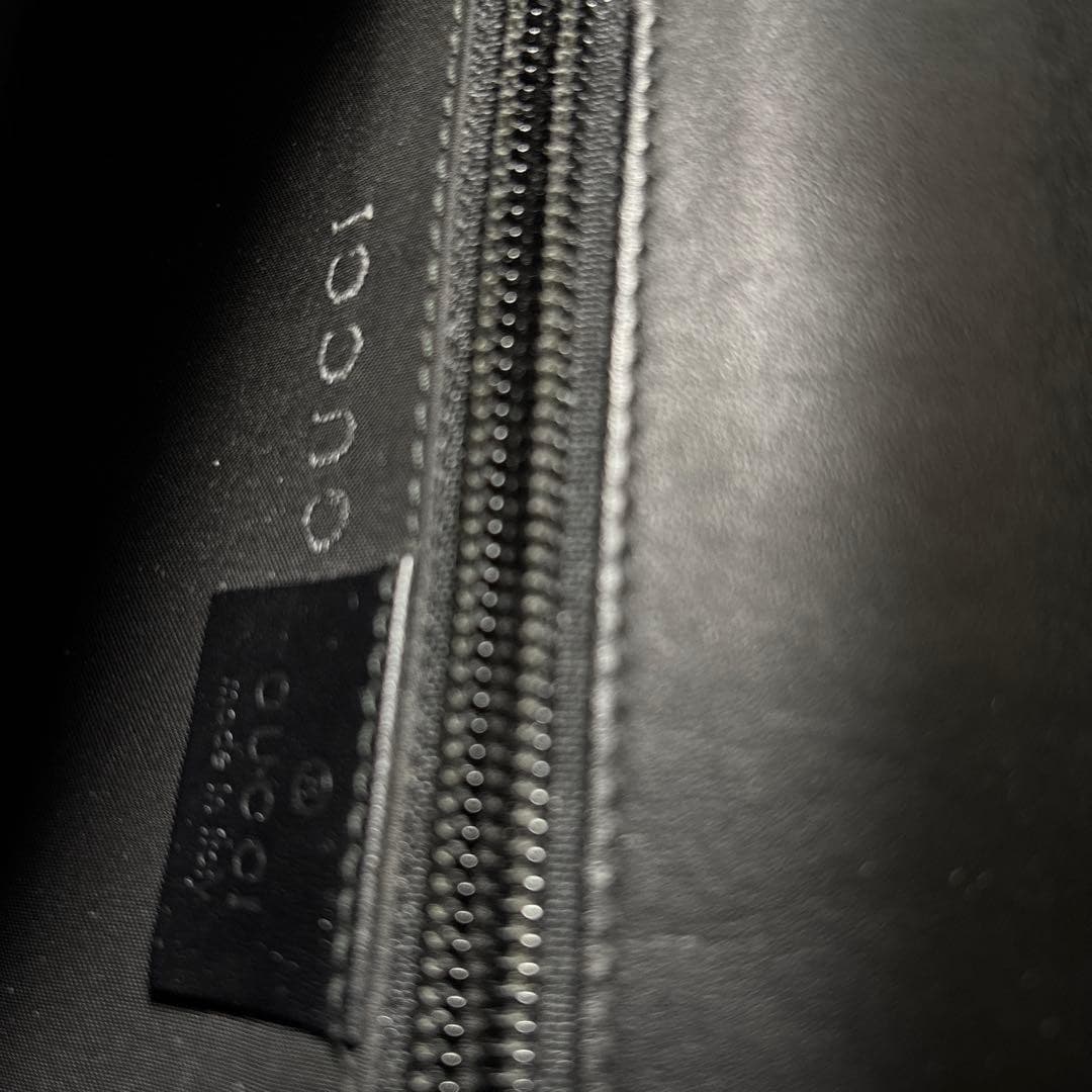 GUCCI Vintage 1990s Clutch Bag Pouch Leather Canvas Black Silver From Japan thumbnail 11