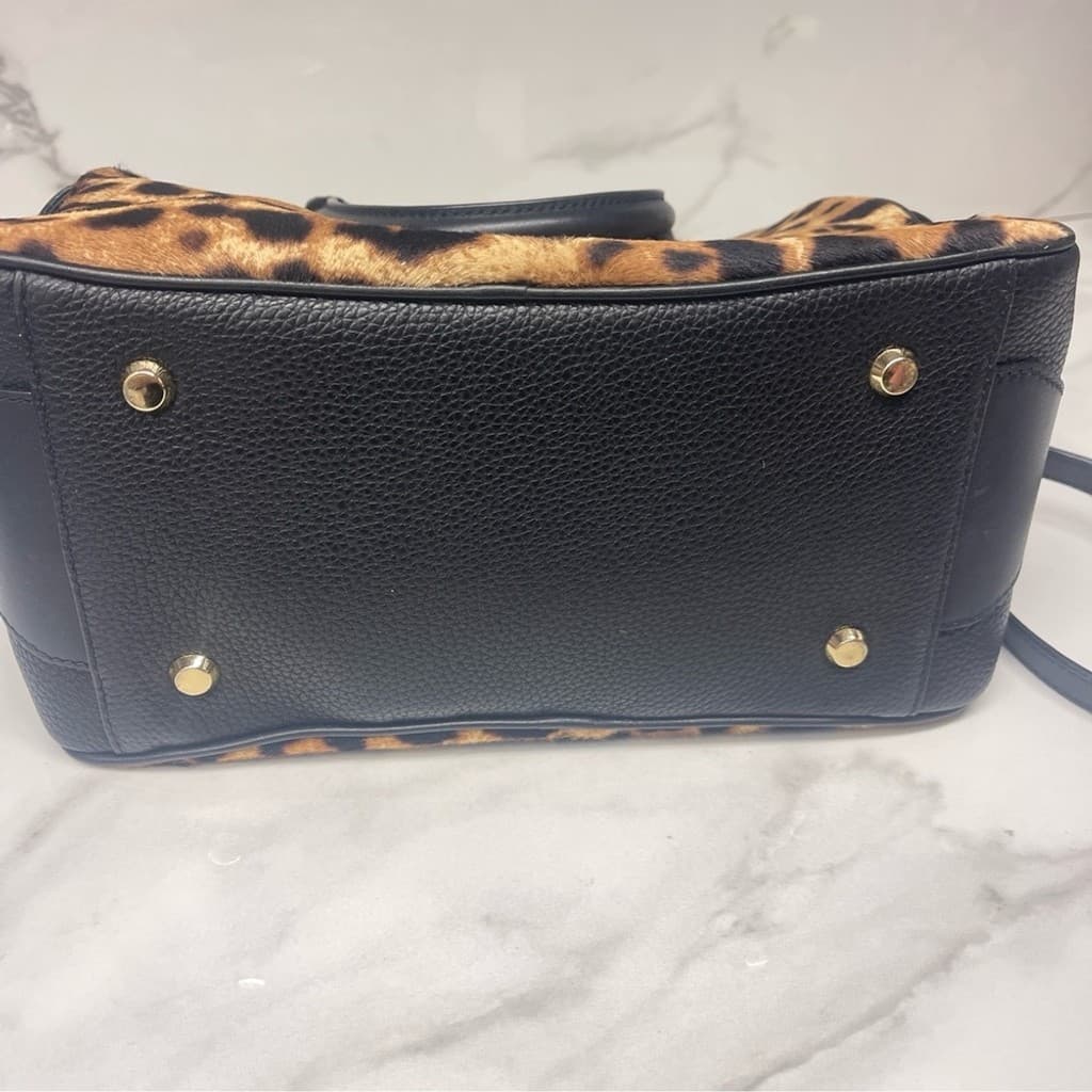 Michael Kors Briar Large Bowling Bag & Wallet Set Butterscotch Calf Hair Cheetah thumbnail 4