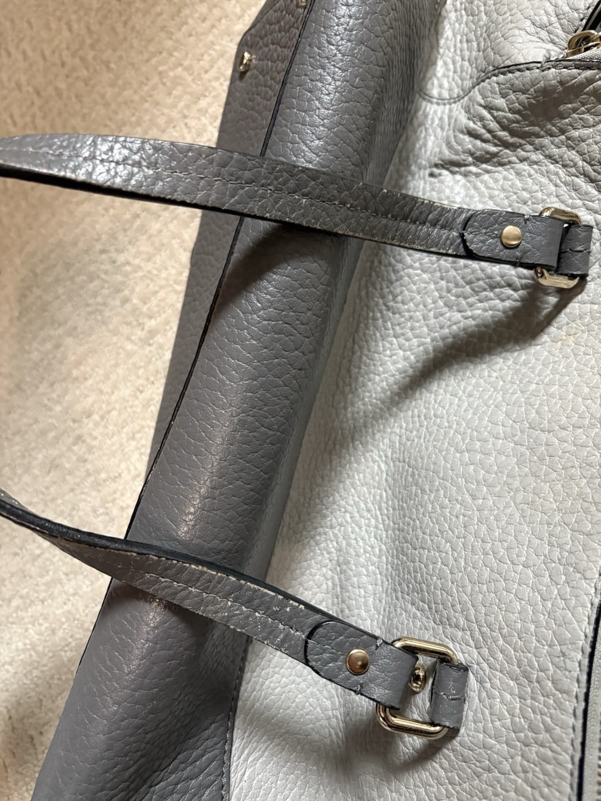 Kate Spade Grove Court MediumBag Purse - Gray  Colorblock Rare 3 Compartments thumbnail 6