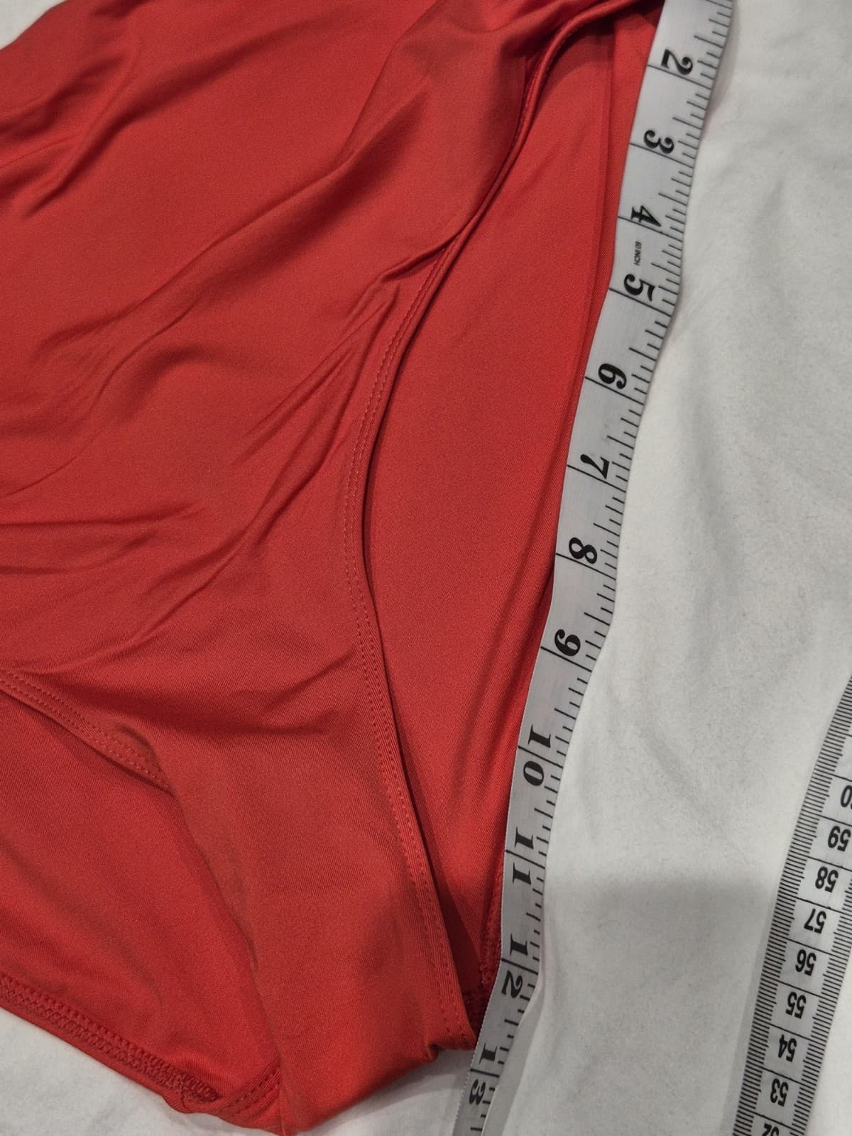 Zara Swimsuit Red One Shoulder Rushed Side Open Middle& Back Uk Large Bnwt thumbnail 9