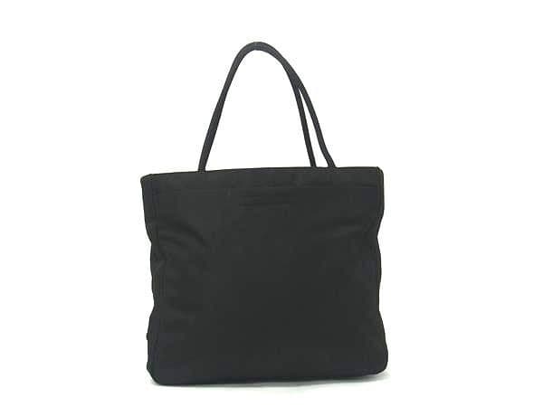 PRADA Tote Bag Black Nylon Shoulder Triangle Logo Japan F/S USED
