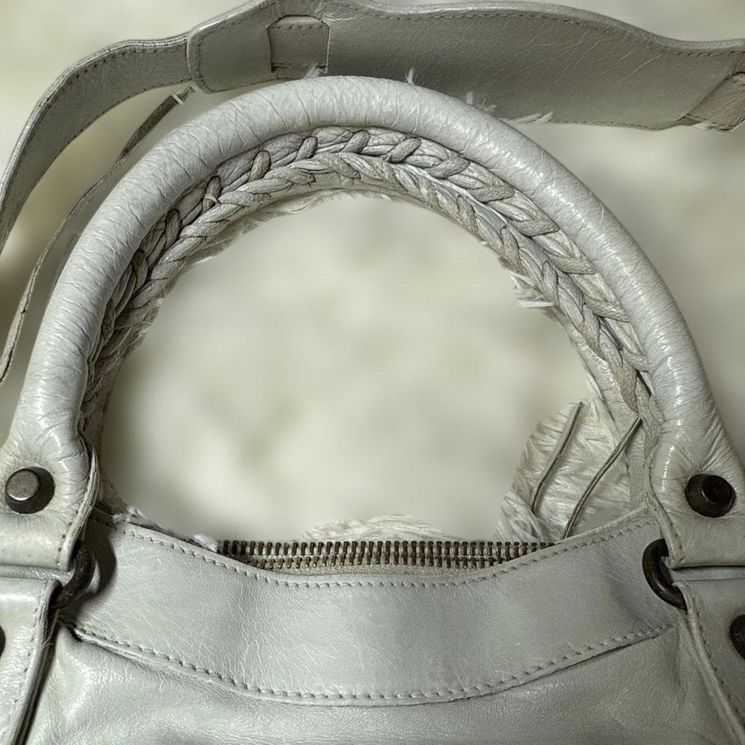 Balenciaga Shoulder Bag White Gray Auth From Japan RA thumbnail 17