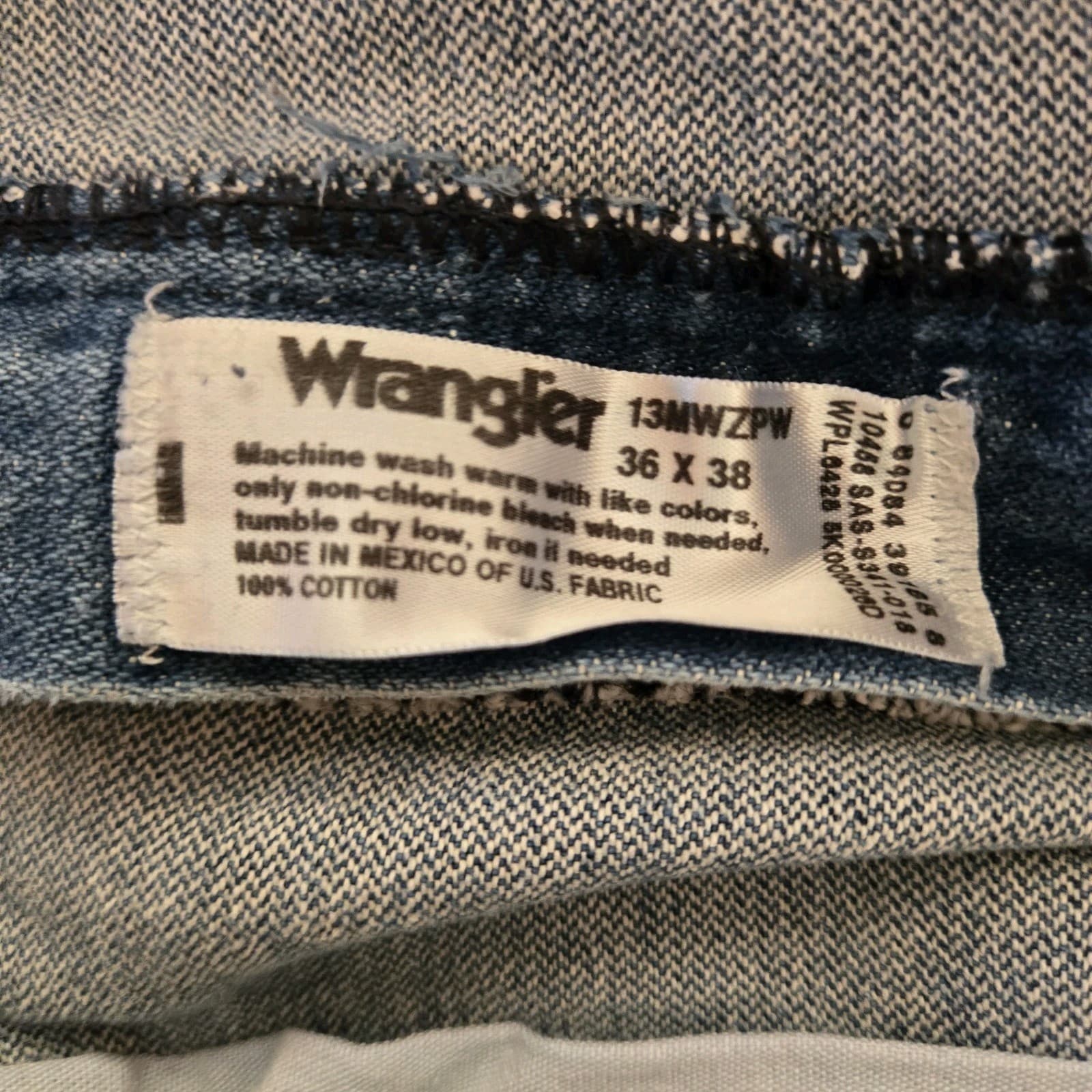 Wrangler Mens Cowboy Cut Original Fit 13MWZPW Distressed Denim Jeans Size 36x38 thumbnail 11