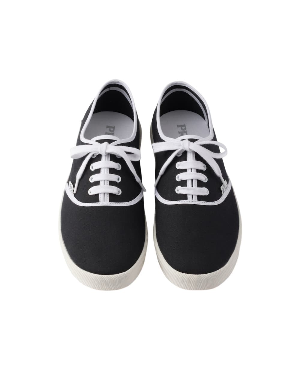 PRADA $975 Black Drill Fabric Sneakers New & Authentic thumbnail 3