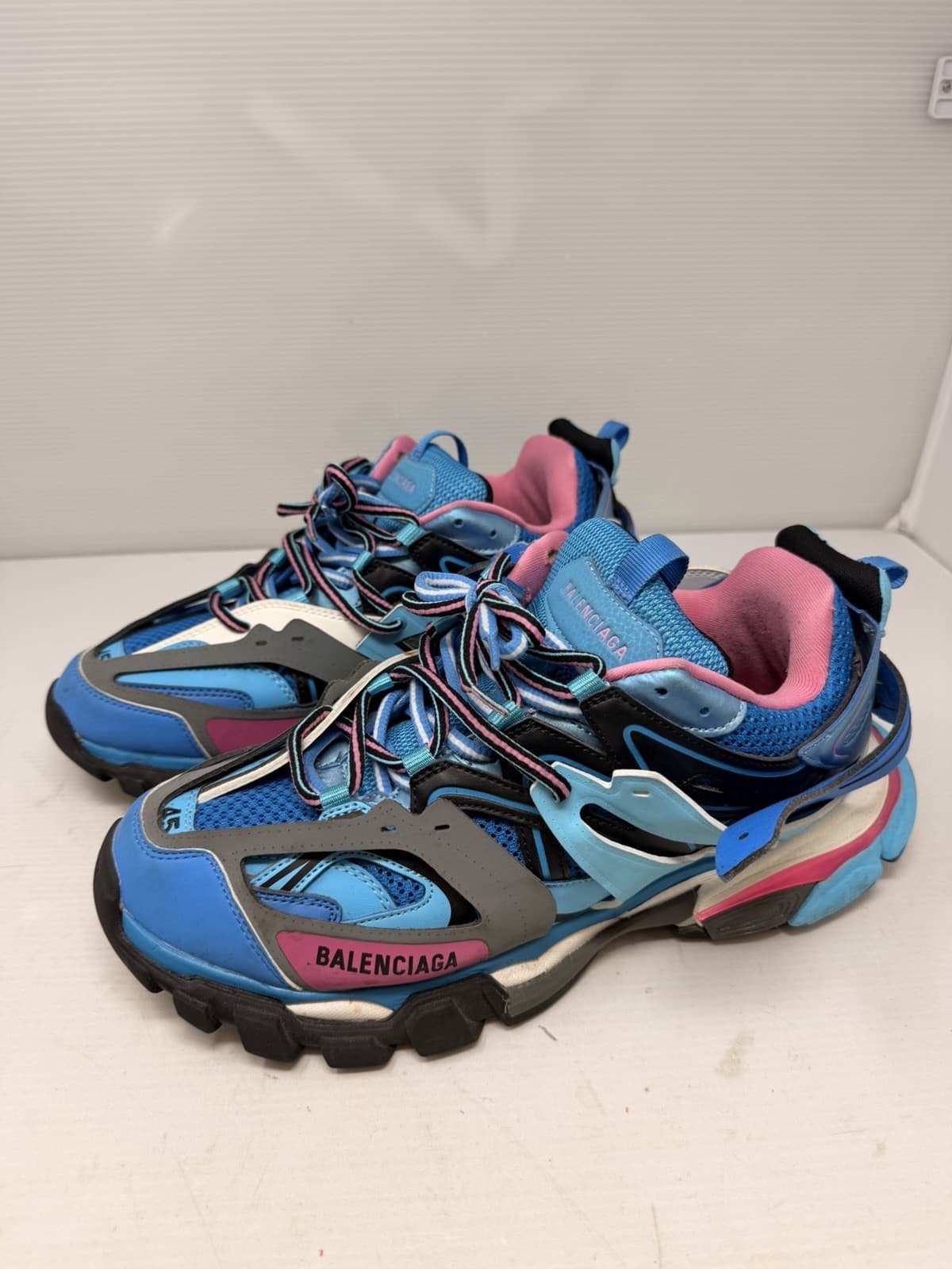 Balenciaga Track Runners Black Blue Pink Mens Adult Size 12 EU 45 No Box