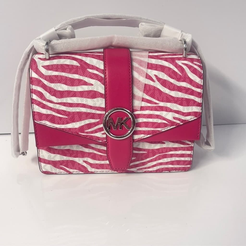 Michael Kors Greenwich Medium Flap Crossbody Bag & Wallet Set Dragonfruit Pink thumbnail 2
