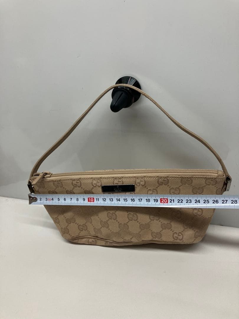 GUCCI GG Mini Handbag Accessory Pouch Canvas Beige Brown C0201 Logo From Japan thumbnail 21