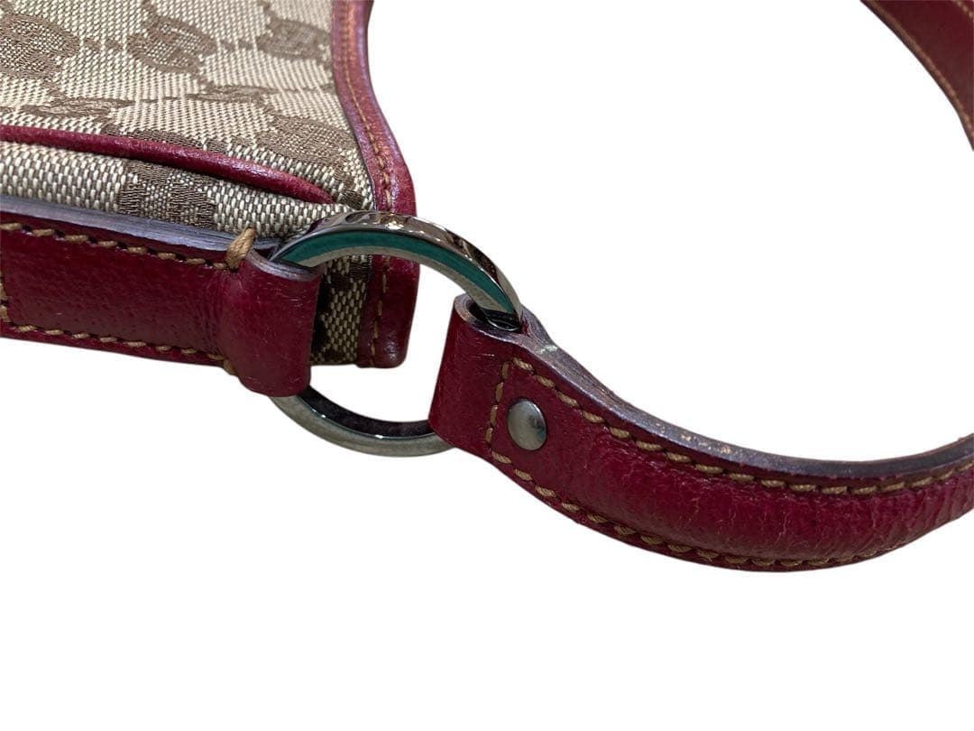 GUCCI GG Monogram Shoulder Bag Beige Wine Red Made in Italy thumbnail 20