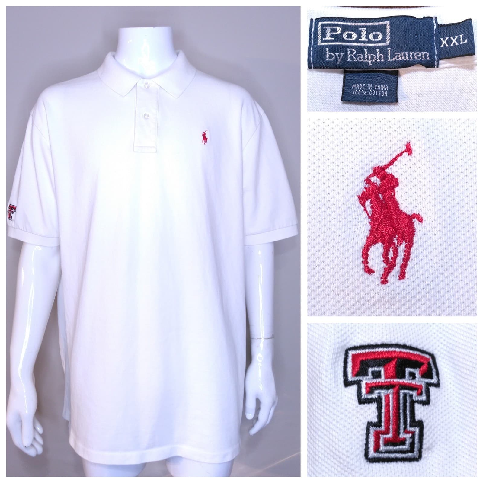 POLO RALPH LAUREN XXL Vintage TEXAS TECH 2XL Vtg 00s Limited Edition MENS RL SS