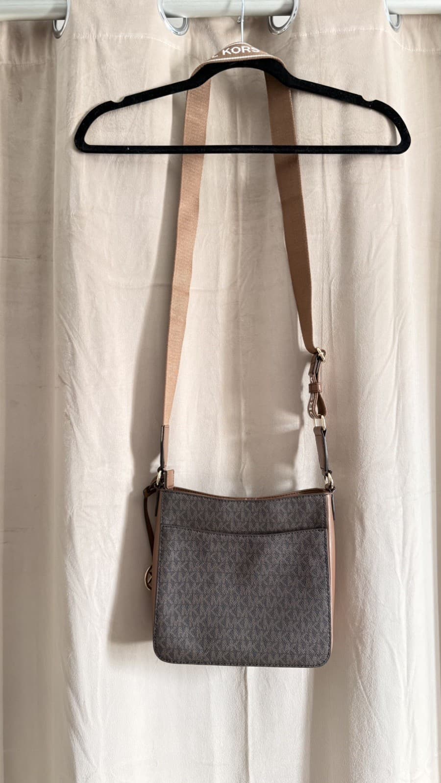 NWOT-Michael Kors Jet Set Travel Small Shoulder Messenger Bag MK Brown thumbnail 3