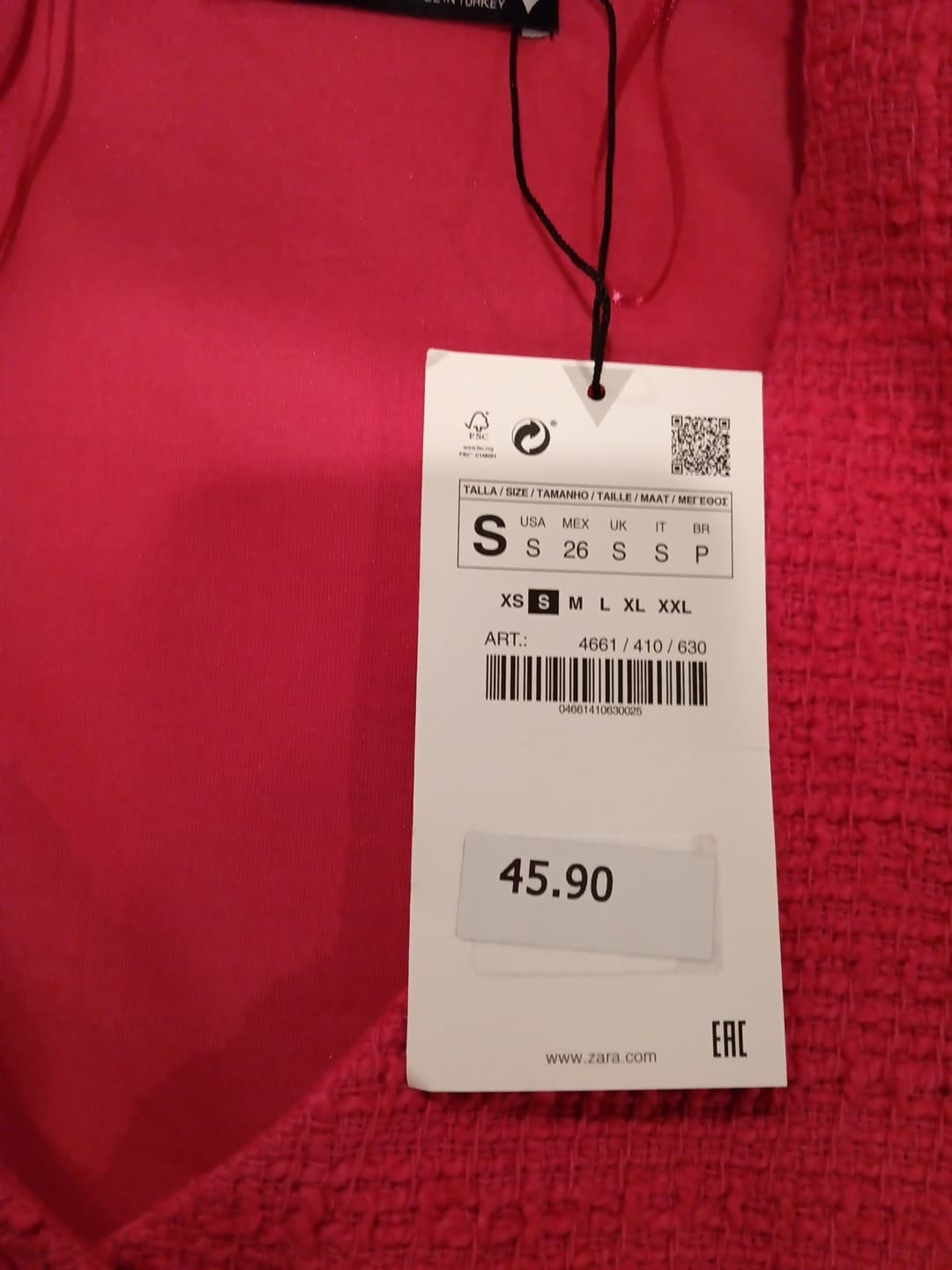 Zara Overage Pink Size S thumbnail 5
