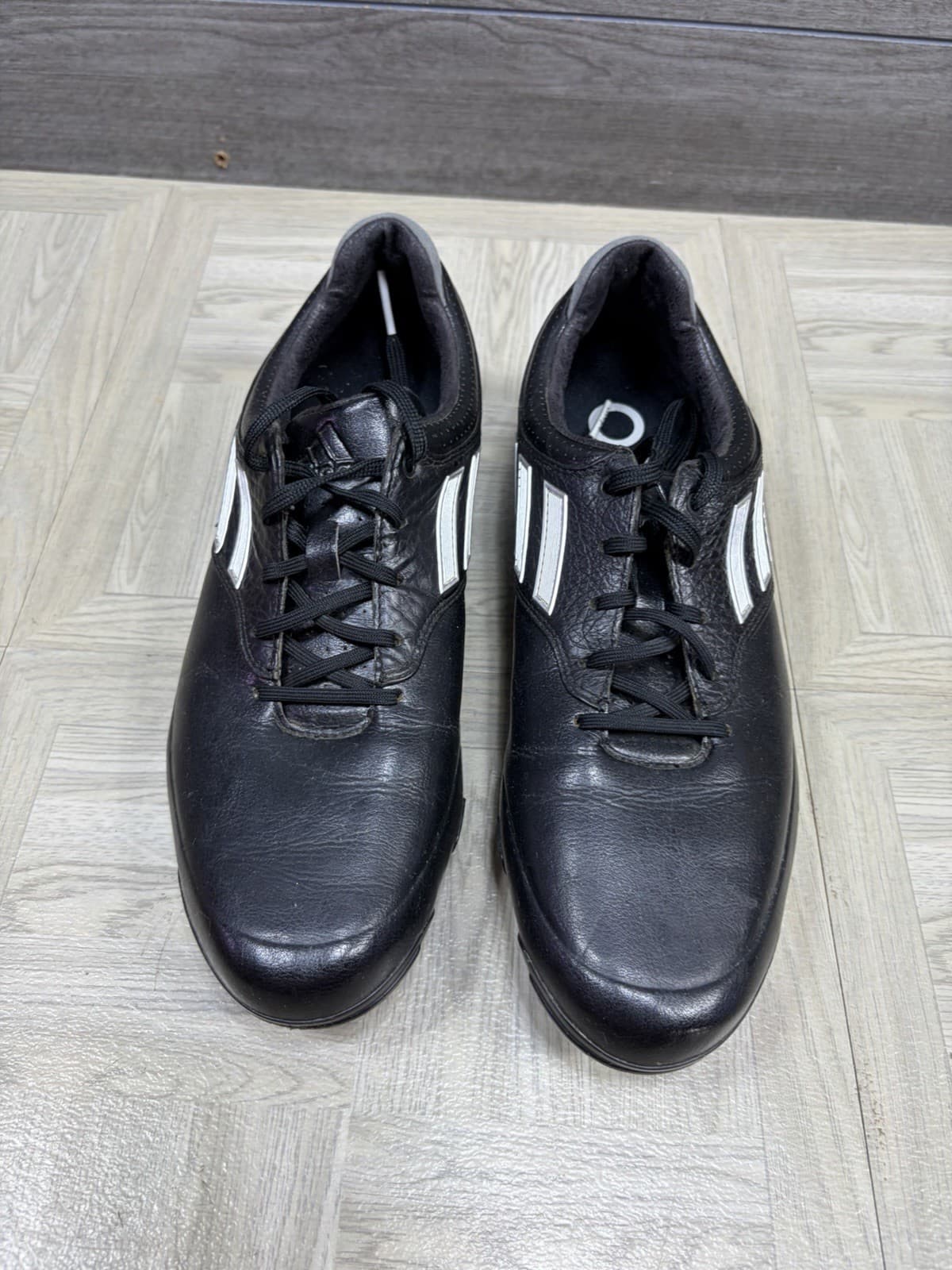 Adidas Adizero Tour Men's 8.5 Black Leather Lace Up Golf Shoes (674912) Cleats thumbnail 3
