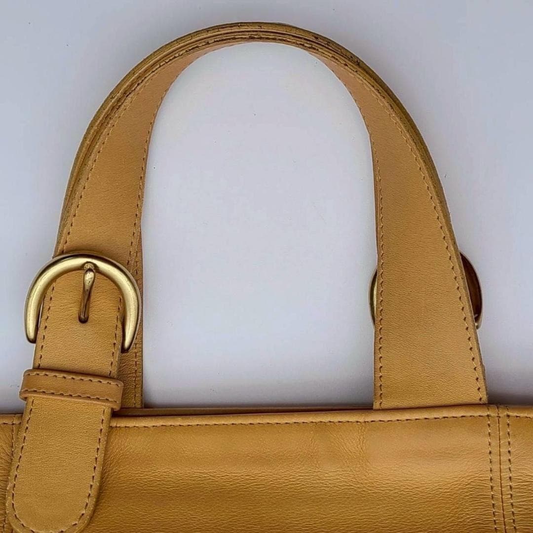 COACH 4133 Vintage Tote Shoulder Bag Ziplock Leather Beige Gold Hardware Japan thumbnail 8