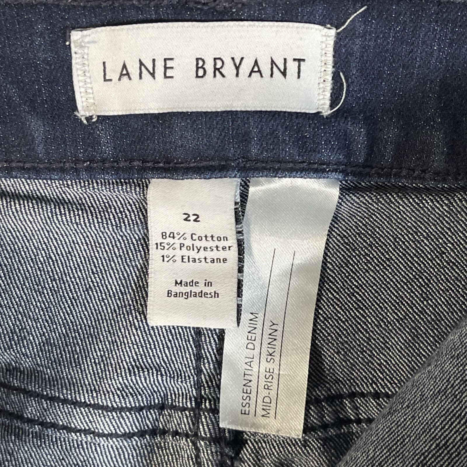 Lane Bryant Women's 22 Jeans Mid-Rise Skinny Fit Stretch Blue Essential Denim thumbnail 12