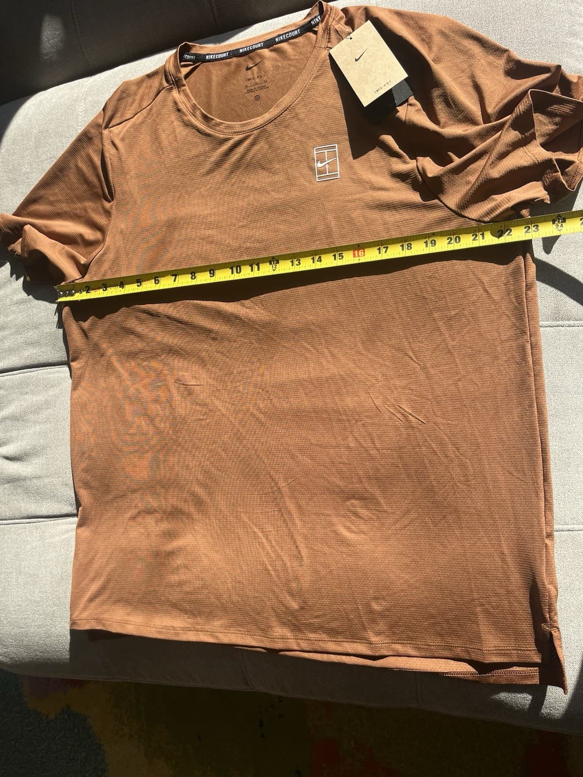 NWT Nike Court Advantage Dri-FIT Tennis Tee Men’s XL Brown Slim Fit FZ6910-281 thumbnail 3