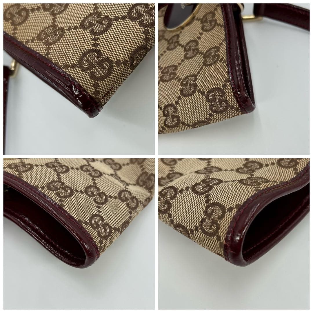 GUCCI 002058 GG Canvas Tote Bag Red Made in Italy Rare From Japan thumbnail 17