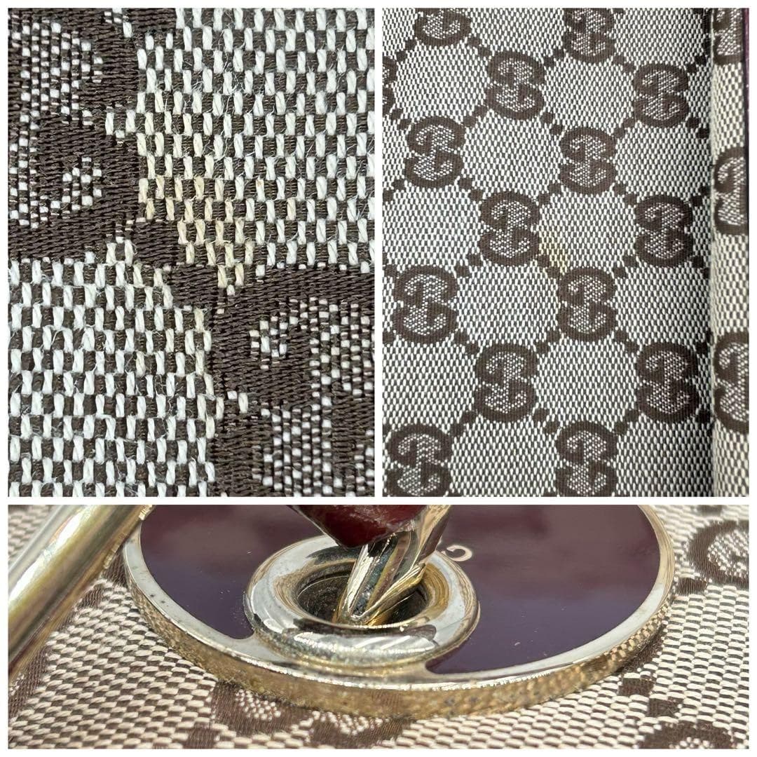 GUCCI 002058 GG Canvas Tote Bag Red Made in Italy Rare From Japan thumbnail 20