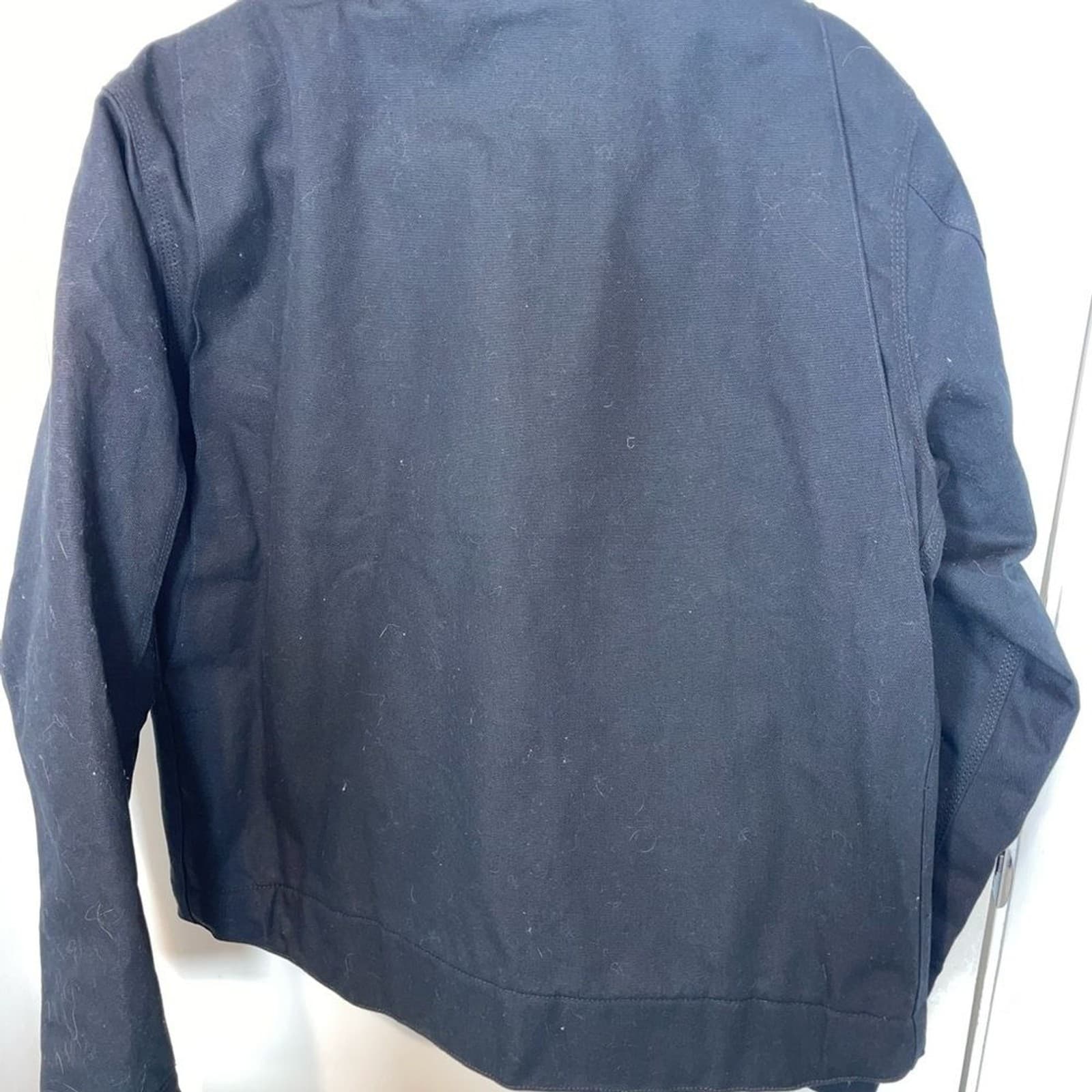 New Carhartt J01 DUCK Detroit JACKET coat black blanket lined work utility sz L thumbnail 5