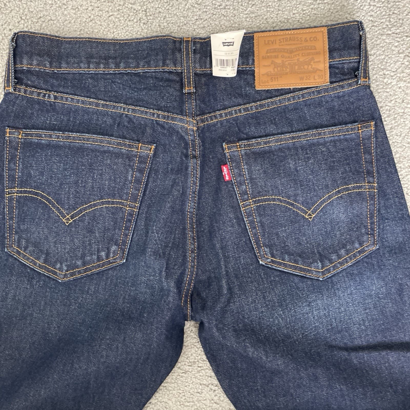 Levi's 511 Big E Slim Premium Selvedge Denim Blue Stretch Jeans Mens Size 32x30 thumbnail 6