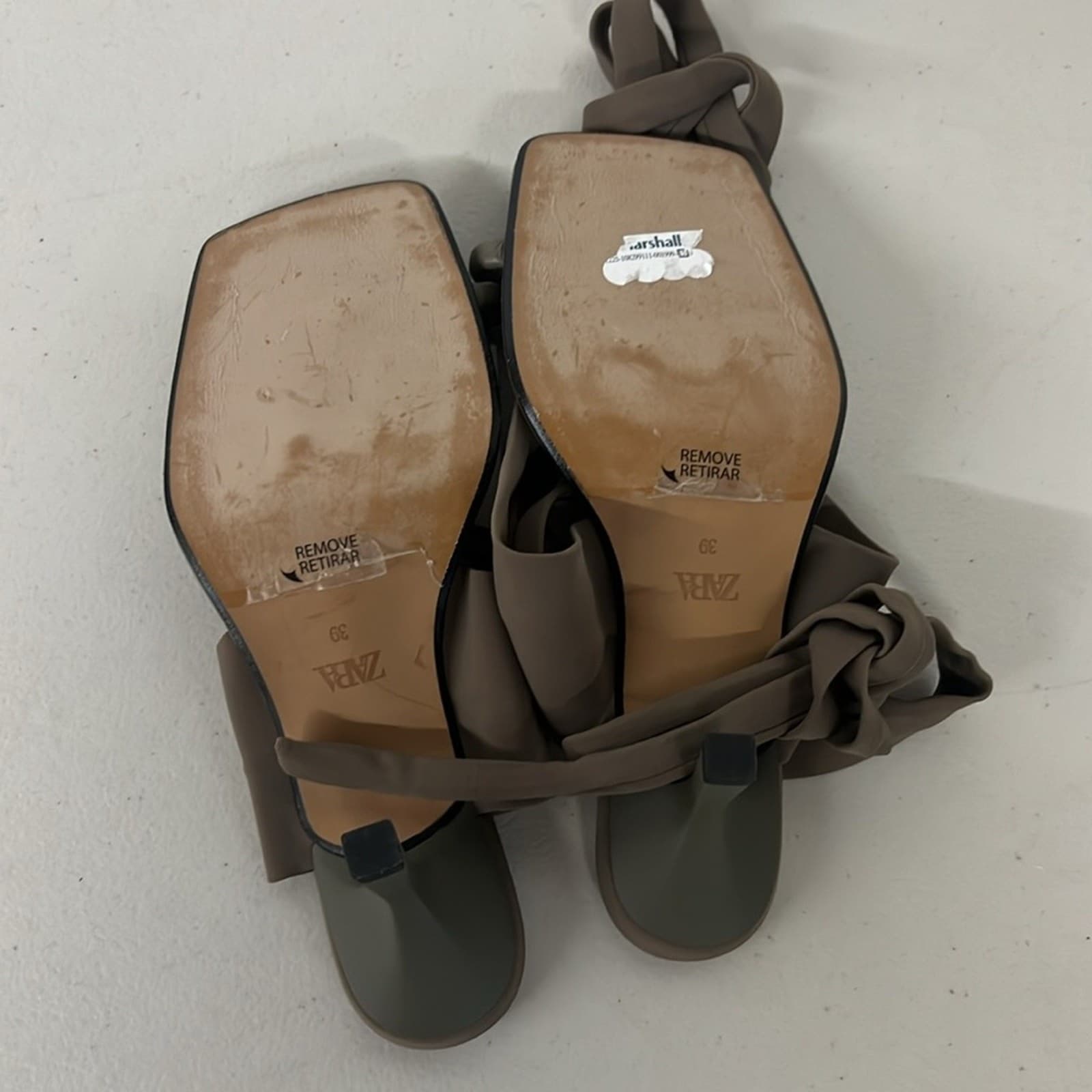 NWT Zara sz8 wrap sandals heel eu39 green HEELED SANDALS WITH TIED STRAP sexy thumbnail 5