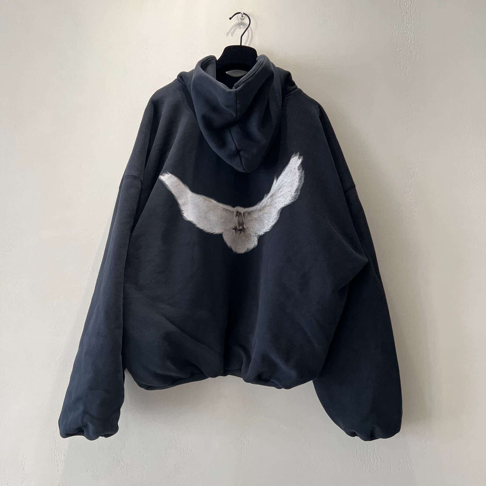 Yeezy Gap Engineered By Balenciaga Dove Hoodie Washed Black 472996-00 SIZE M