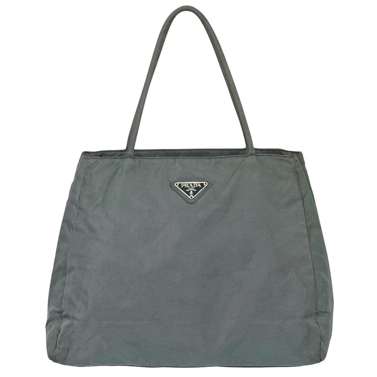Prada B3864 Gray Nylon Tote Bag Vintage Authentic