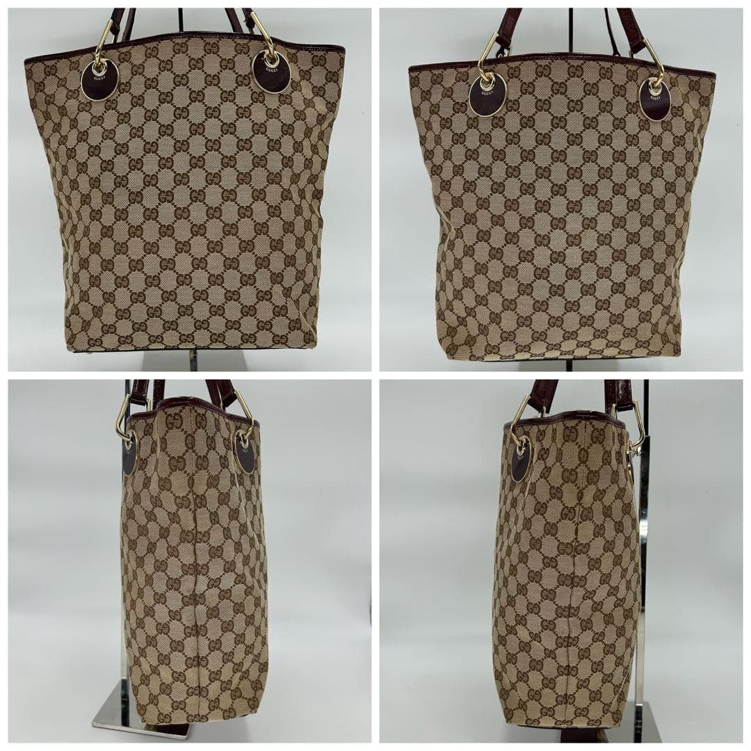 GUCCI 002058 GG Canvas Tote Bag Red Made in Italy Rare From Japan thumbnail 14