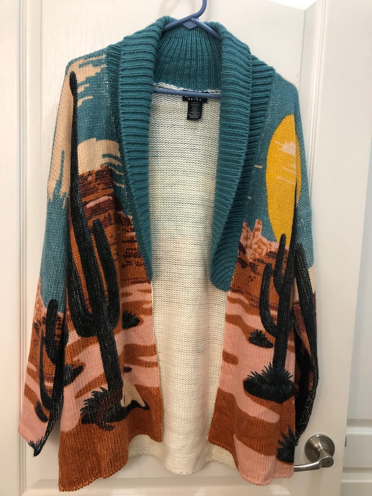 Wrangler Retro Southwestern Desert Aztec Open Front laxed Fit Cardigan Womens S