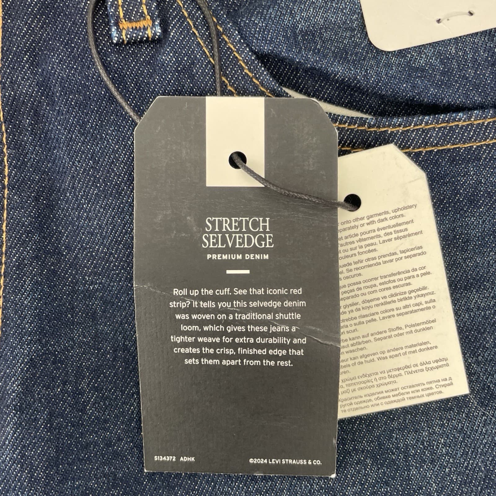 Levi's 511 Big E Slim Premium Selvedge Denim Blue Stretch Jeans Mens Size 32x30 thumbnail 4