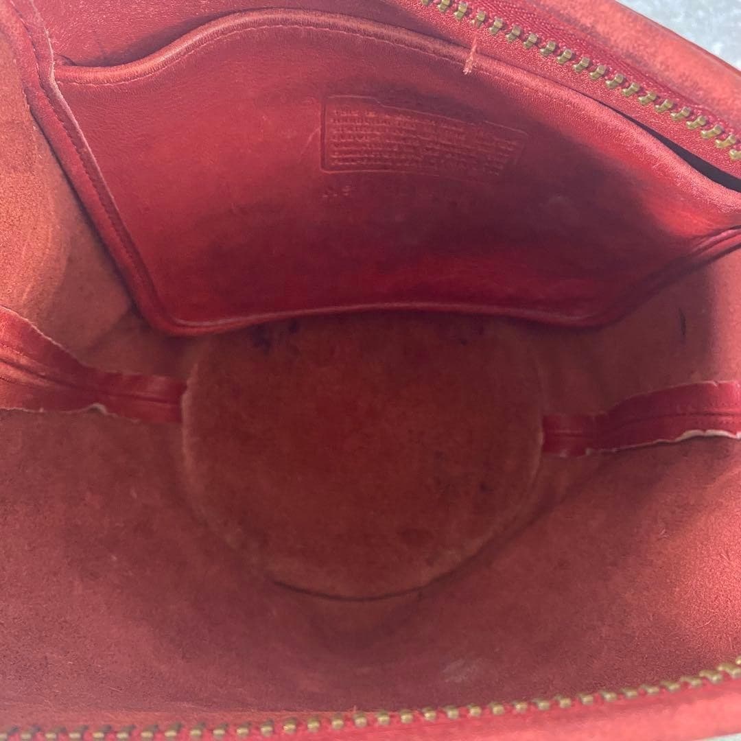 COACH 9953 Vintage Bucket Shoulder Bag Ziplock Leather Red Gold Hardware Japan thumbnail 8