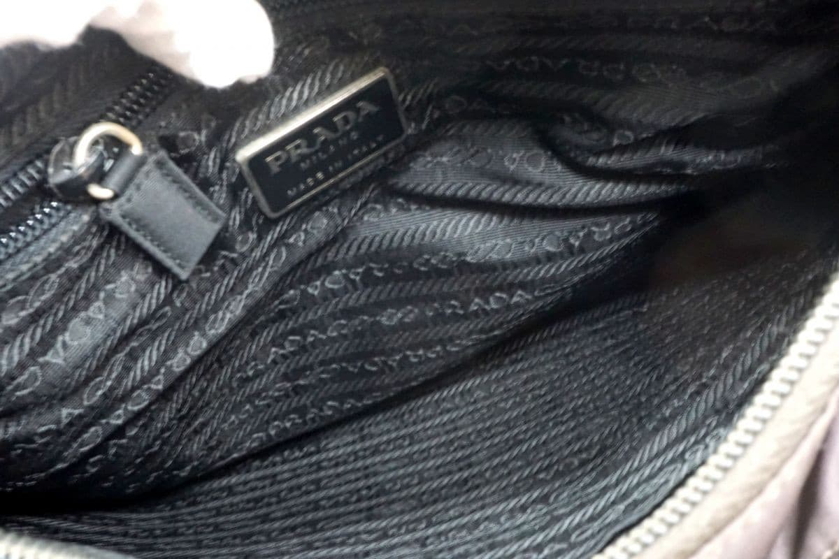 Prada B8486 Brown Nylon Semi Shoulder Tote Bag Triangle Logo Vintage Authentic thumbnail 9