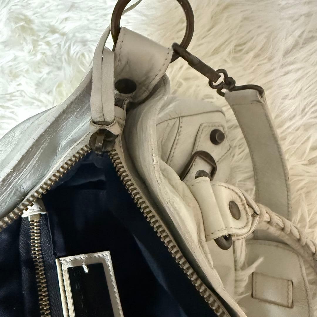 Balenciaga Shoulder Bag White Gray Auth From Japan RA thumbnail 11