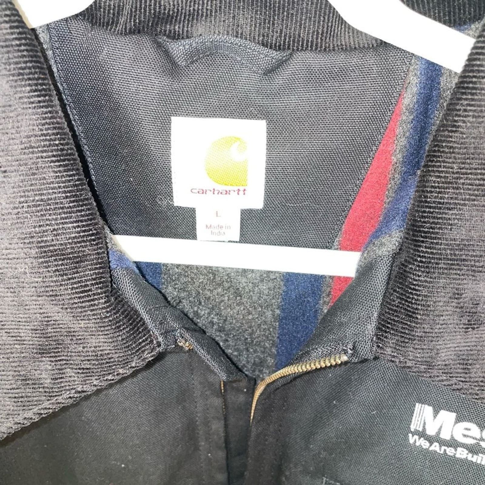 New Carhartt J01 DUCK Detroit JACKET coat black blanket lined work utility sz L thumbnail 4