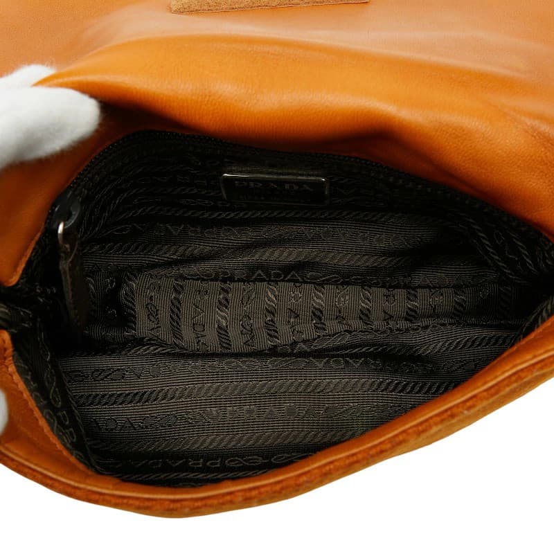 Prada B9475 Brown Wool Haircalf Shoulder Bag Vintage Authentic thumbnail 8