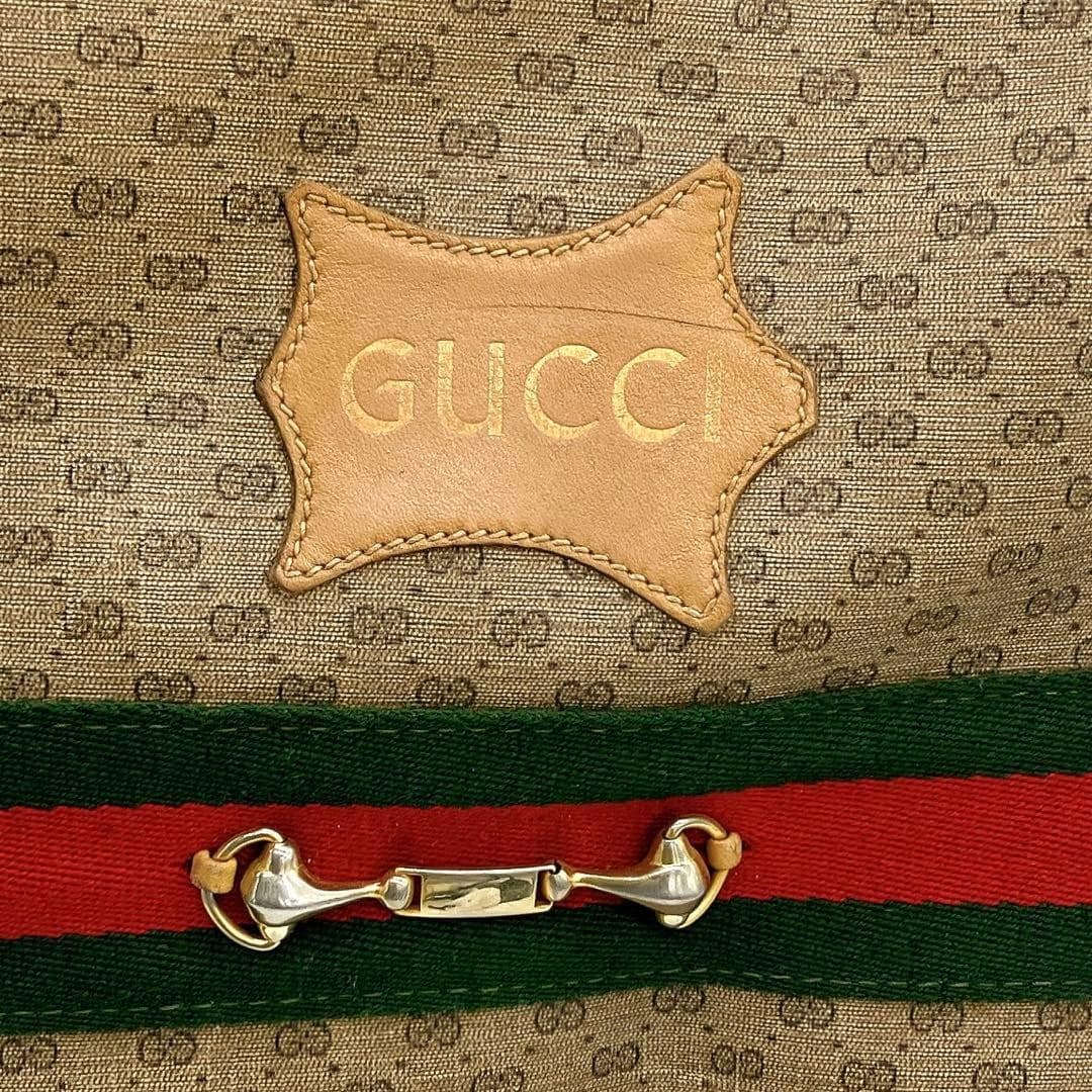 GUCCI 24.02.3858 Old Gucci Micro GG Sherry Line Tote Bag PVC Brown Made in Italy thumbnail 17