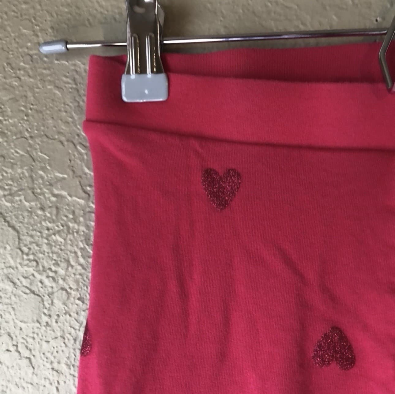 H&M Leggings Girls Pants Elastic Waist Pink Heart Pattern Pants Girls 7-8 Years thumbnail 2